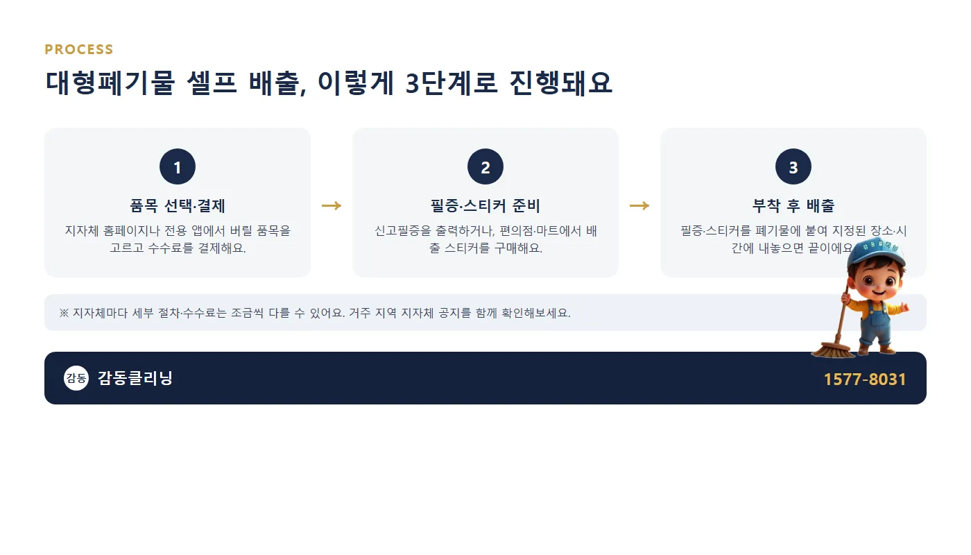 대형폐기물 셀프 배출 3단계 절차