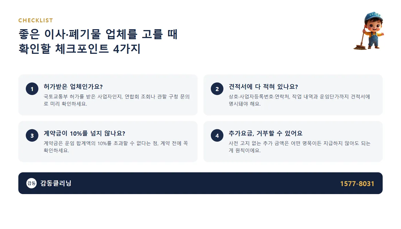 좋은 이사·폐기물 업체를 고를 때 확인할 체크포인트 4가지